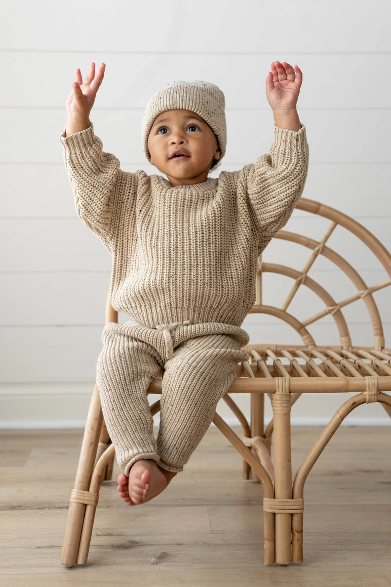 Speckled Oak Chunky Knit Sweater